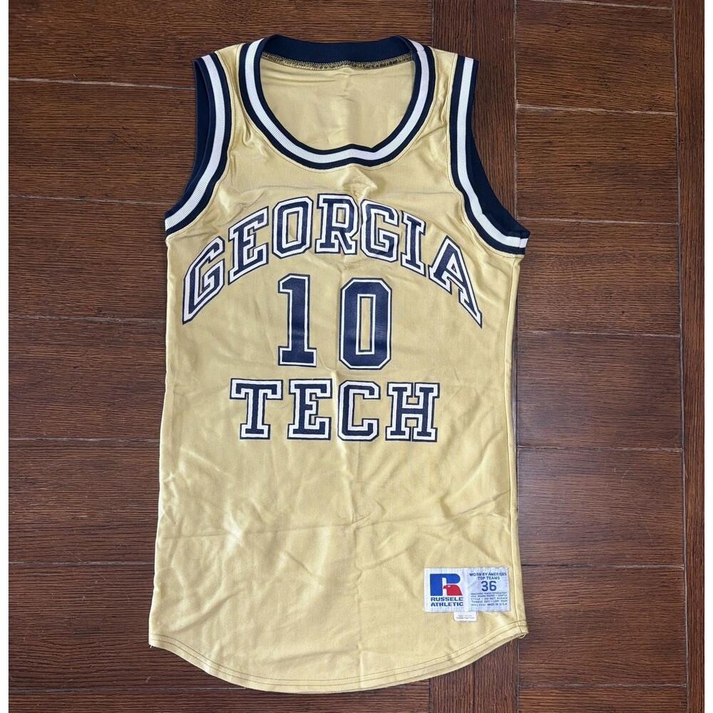 Vintage Georgia Tech Mens Size 36 Craig Neal Russell Athletic Basketball Jersey